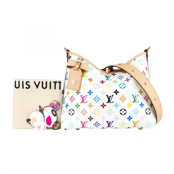 【Louis Vuitton / LV】村上隆聯名款 Monogram CarryAll PM 白彩塗層帆布肩背包